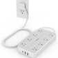 TESSAN Power Strip Surge Protector, Flat Plug Extension Cord with 8 Outlets 3 USB Charger(1 USB C), 1080 Joules Protection