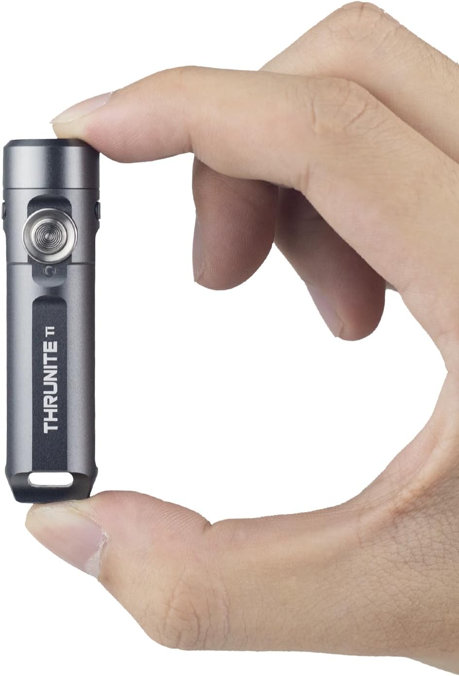ThruNite Ti Mini Keychain Flashlight, USB-C Rechargeable EDC Pocket Light, Bright 650 Lumens Small Keychain Gadget for Camping (Grey Cool White)