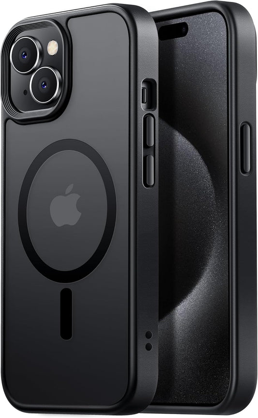Tigowos Magnetic for iPhone 15 Case Drop Resistant Matte Skin Feeling Back Cover Shockproof Slim Fit for iPhone 15 Phone Case,Matte Black