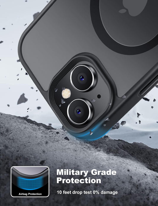 Tigowos Magnetic for iPhone 15 Case Drop Resistant Matte Skin Feeling Back Cover Shockproof Slim Fit for iPhone 15 Phone Case,Matte Black