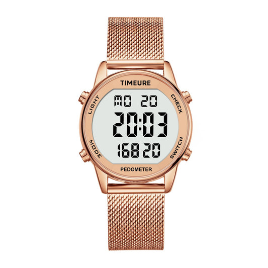 TIMEURE Pedometer Watch for Women, Step Counter Watch, No App or Charging | No App No Charging, with step, calorie and distance tracking