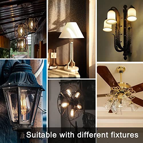 TJOY 12 Pack Vintage 8W ST58 LED Edison Light Bulbs, Dimmable, 60W Equivalent, 800Lumens, 2700K Warm White, E26 Base LED Filament Bulb, CRI80