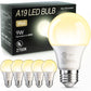 TJOY 6 Pack A19 LED Light Bulbs, 60 Watt Equivalent LED Bulb, Soft Warm White 2700K, Efficient 9W, E26 Standard Base