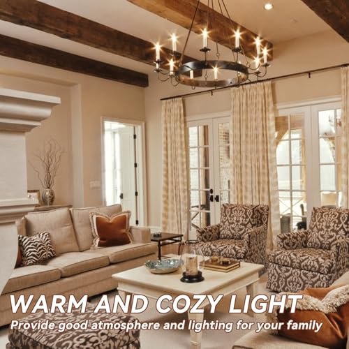 TJOY LED Candelabra Bulbs Dimmable, 60W Equivalent Chandelier Light Bulb, E12 Small Base, 4.5W 2700K Soft Warm White (12Pack)