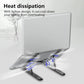 Tonmom Laptop Stand for Desk, Adjustable Laptop Riser ABS+Silicone Foldable Portable Notebook Holder, Ventilated Cooling Notebook Mount Computer Stand