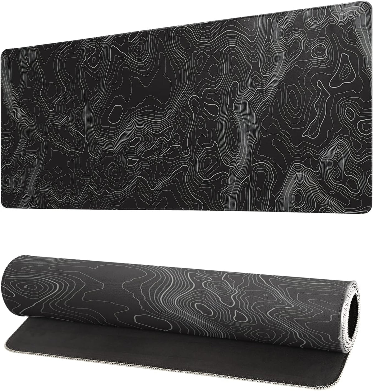 Topographic Contour Extended Big Mouse Pad Large, Gaming Mouse Pad Desk Pad, 27.6x11.8 Inch Long Computer Keyboard Mouse Mat Mousepad