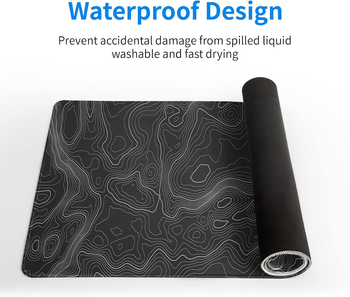 Topographic Contour Extended Big Mouse Pad Large, Gaming Mouse Pad Desk Pad, 27.6x11.8 Inch Long Computer Keyboard Mouse Mat Mousepad