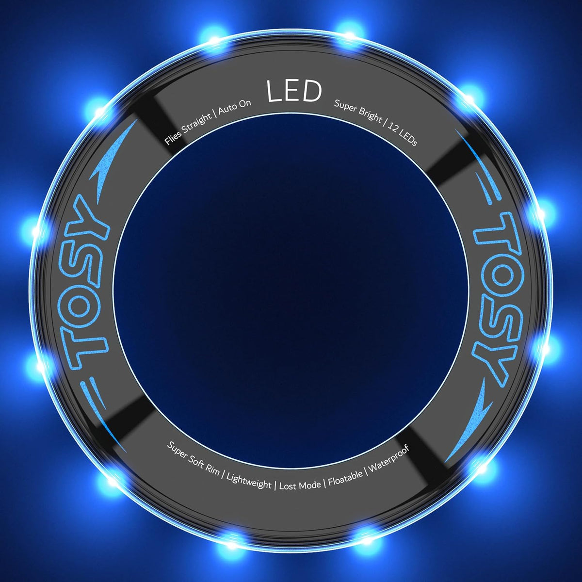 TOSY Flying Ring - 36 RGB Multicolor or 12 Monocolor LEDs, Super Bright, Lost Mode, Auto Light Up, Safe, Waterproof, Pool/Beach/Camping Toy