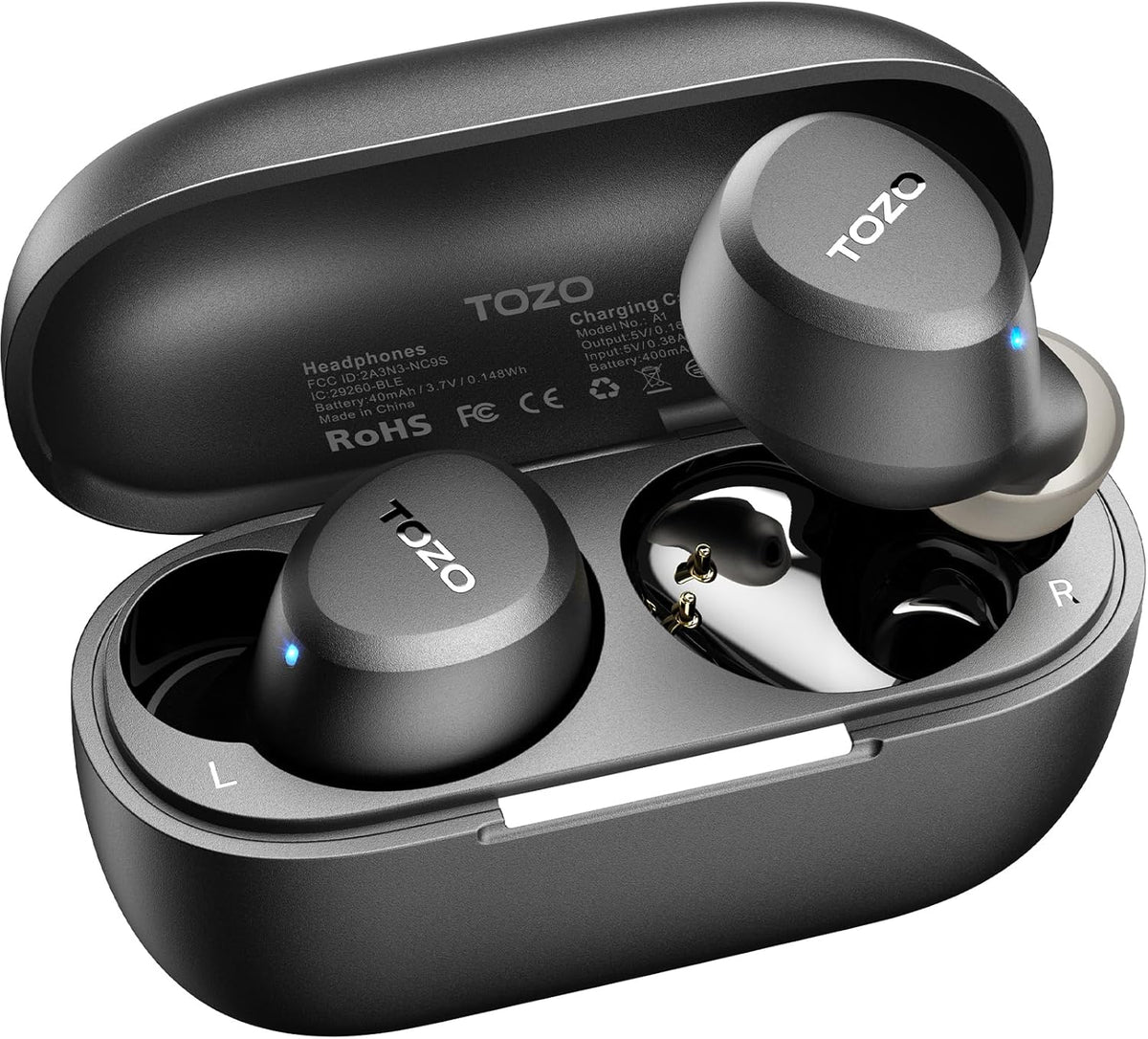 TOZO A1 Wireless Earbuds Bluetooth 5.3 Light Weight in Ear IPX5 Waterproof Headphones 2 Mic for AI Calls, Immersive Premium Sound Bass Headset