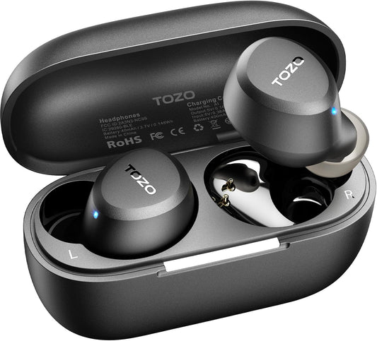 TOZO A1 Wireless Earbuds Bluetooth 5.3 Light Weight in Ear IPX5 Waterproof Headphones 2 Mic for AI Calls, Immersive Premium Sound Bass Headset