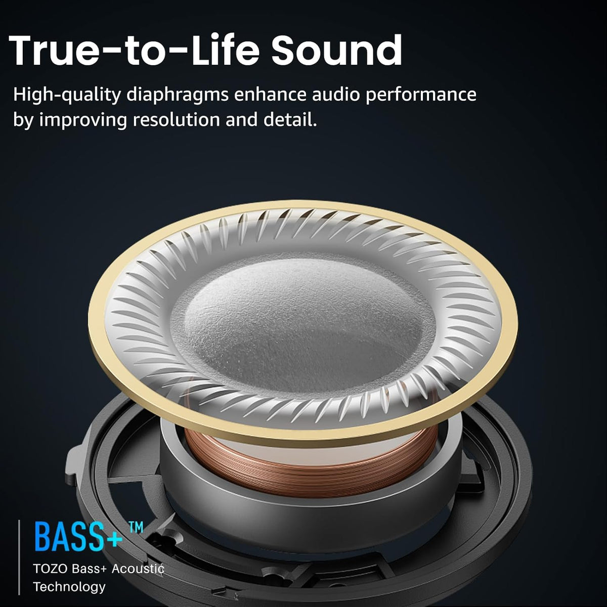 TOZO A1 Wireless Earbuds Bluetooth 5.3 Light Weight in Ear IPX5 Waterproof Headphones 2 Mic for AI Calls, Immersive Premium Sound Bass Headset