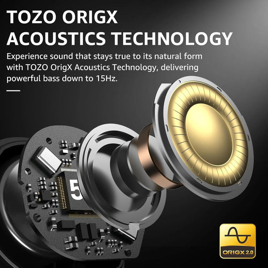 TOZO NC9 Hybrid Active Noise Cancelling Wireless Earbuds, 6 Mics ENC Clear Call, IPX8 Waterproof, in Ear Bluetooth 5.3 Headphones Stereo Bass Ear Buds