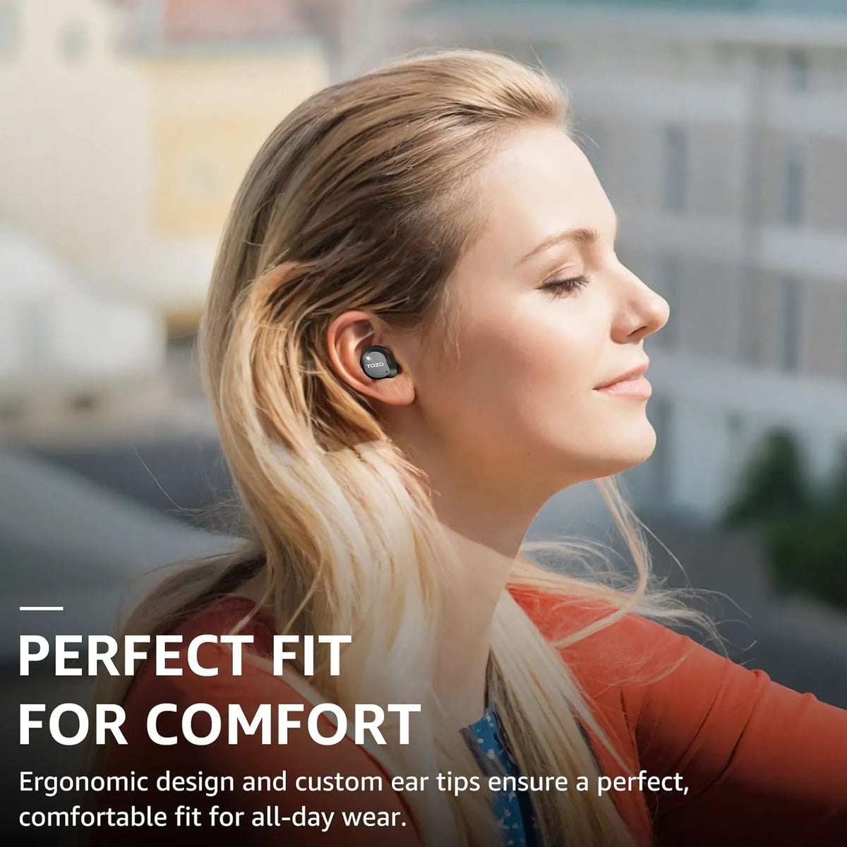 TOZO NC9 Hybrid Active Noise Cancelling Wireless Earbuds, 6 Mics ENC Clear Call, IPX8 Waterproof, in Ear Bluetooth 5.3 Headphones Stereo Bass Ear Buds