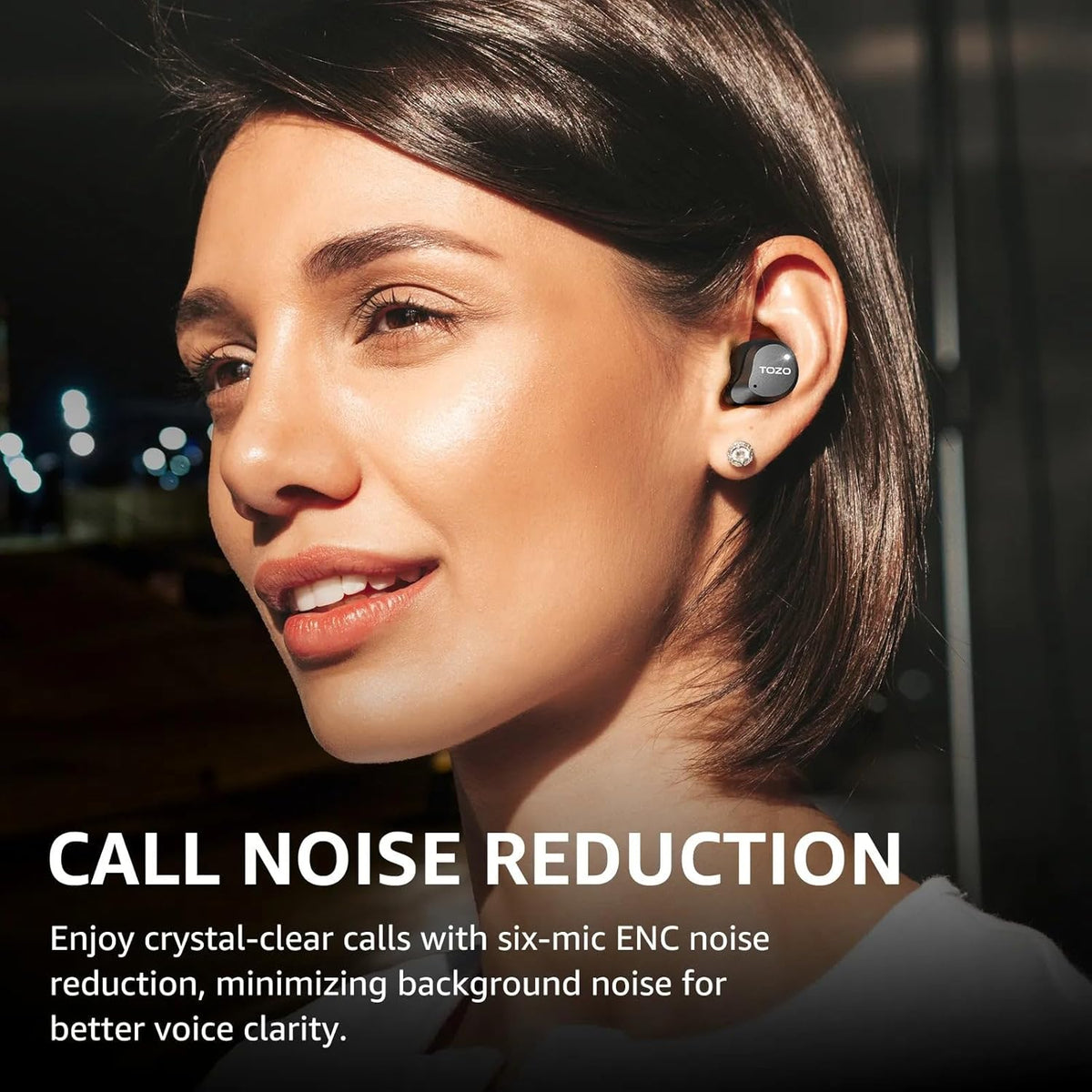 TOZO NC9 Hybrid Active Noise Cancelling Wireless Earbuds, 6 Mics ENC Clear Call, IPX8 Waterproof, in Ear Bluetooth 5.3 Headphones Stereo Bass Ear Buds