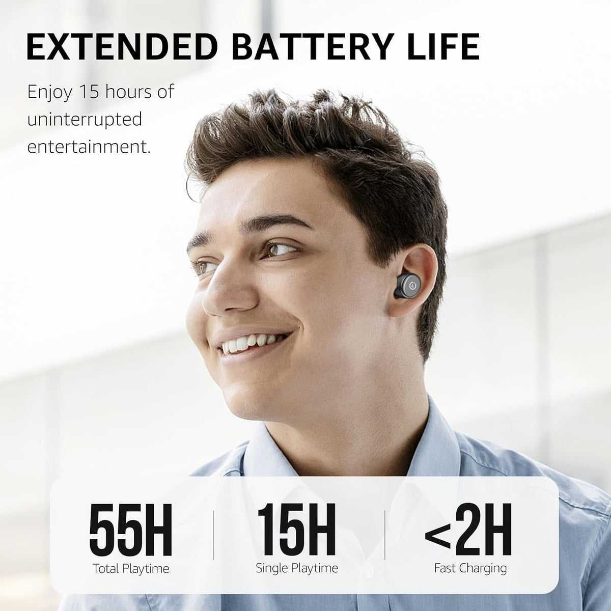 TOZO T10 Wireless Earbuds Bluetooth 5.3 Headphones, App Customize EQ, Ergonomic Design, 55H Playtime, Wireless Charging Case, IPX8 Waterproof Sound