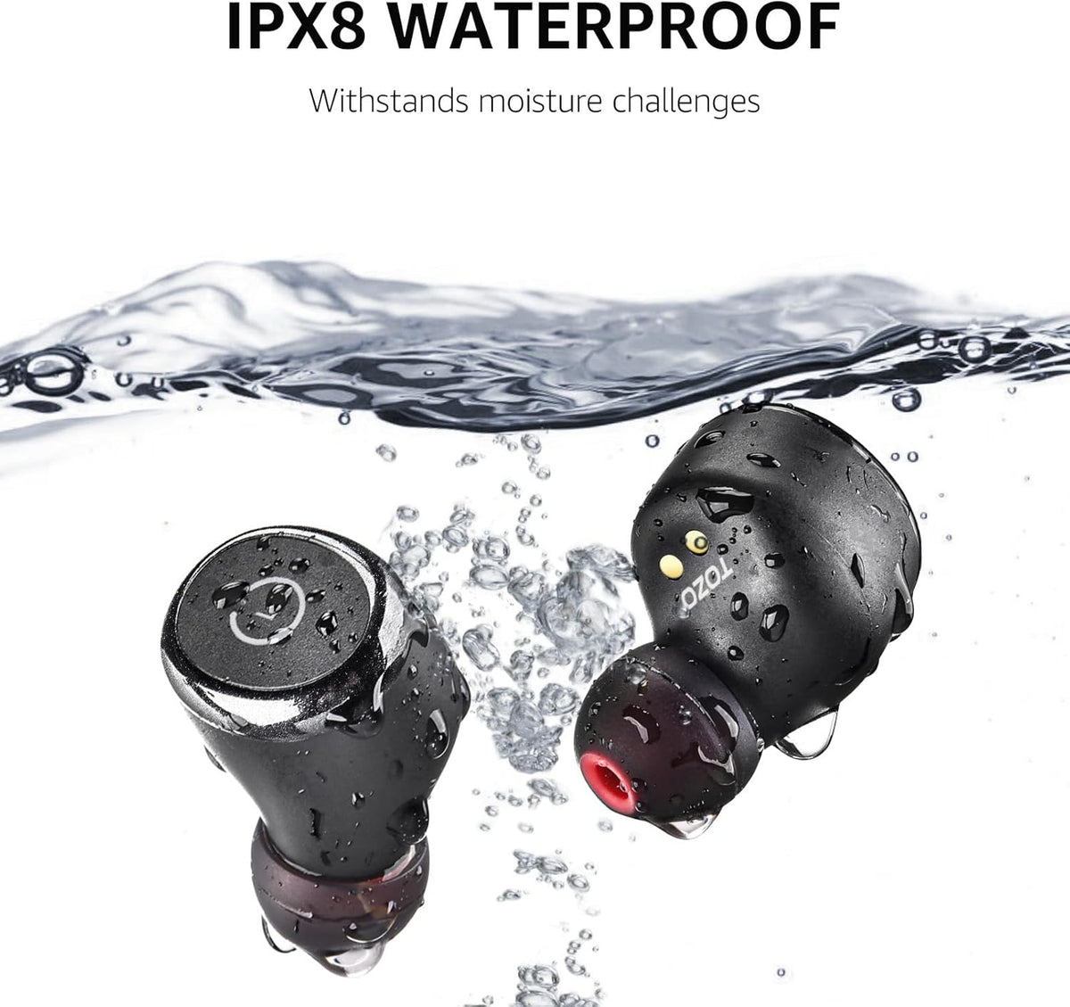TOZO T10 Wireless Earbuds Bluetooth 5.3 Headphones, App Customize EQ, Ergonomic Design, 55H Playtime, Wireless Charging Case, IPX8 Waterproof Sound