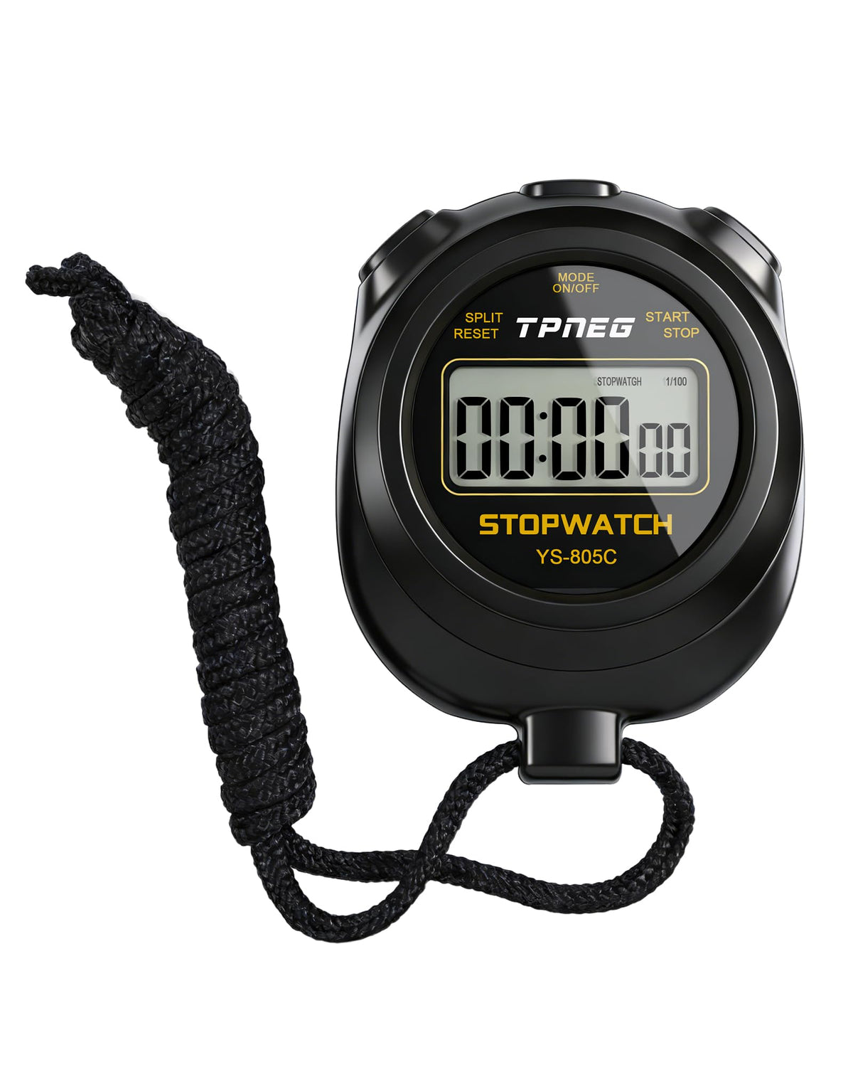 TPNEG Simple Stopwatch Timer - Easy to Use, Set Up, Read, and Carry - Large Display - On/Off, AAA Battery - Ideal for Coaches, Track and Field
