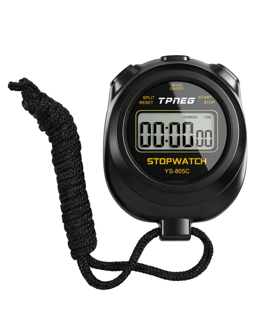 TPNEG Simple Stopwatch Timer - Easy to Use, Set Up, Read, and Carry - Large Display - On/Off, AAA Battery - Ideal for Coaches, Track and Field