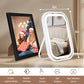 Travel Makeup Mirror with Lights, Portable Small Beauty LED Vanity Mirror with Lights, 1200mAh Battery, Dimmable Touch Screen