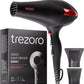 TREZORO Professional Blow Dryer for Women - Ionic Hair Dryer 2000W for Salon & Personal Use - Powerful, Fast & Quiet Drying for Curly Hair (Black)