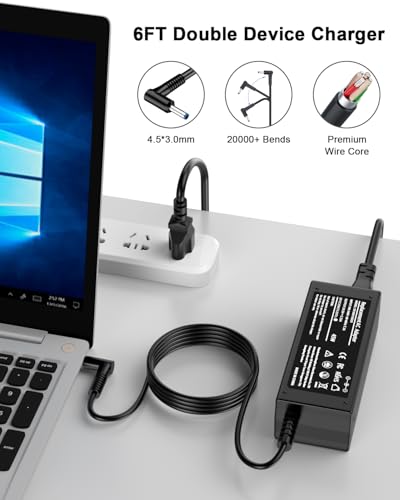 TSKYBEAR 45W Charger Compatible with HP Laptop Charger, Pavilion, Pavilion X360, Elitebook, Stream, Probook