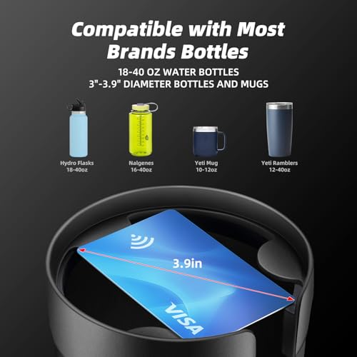TYKOR Car Cup Holder Expander, Cup Holder Extender for Car with Adjustable Base, Fits Yeti 24/36/46oz, Hydroflask 32/40oz
