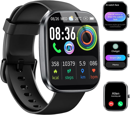 uaue AI Smart Watch with ChatGPT, 1.91" Bluetooth Calling Smartwatch for Men Women, 110+ Fitness Modes Activity Tracker