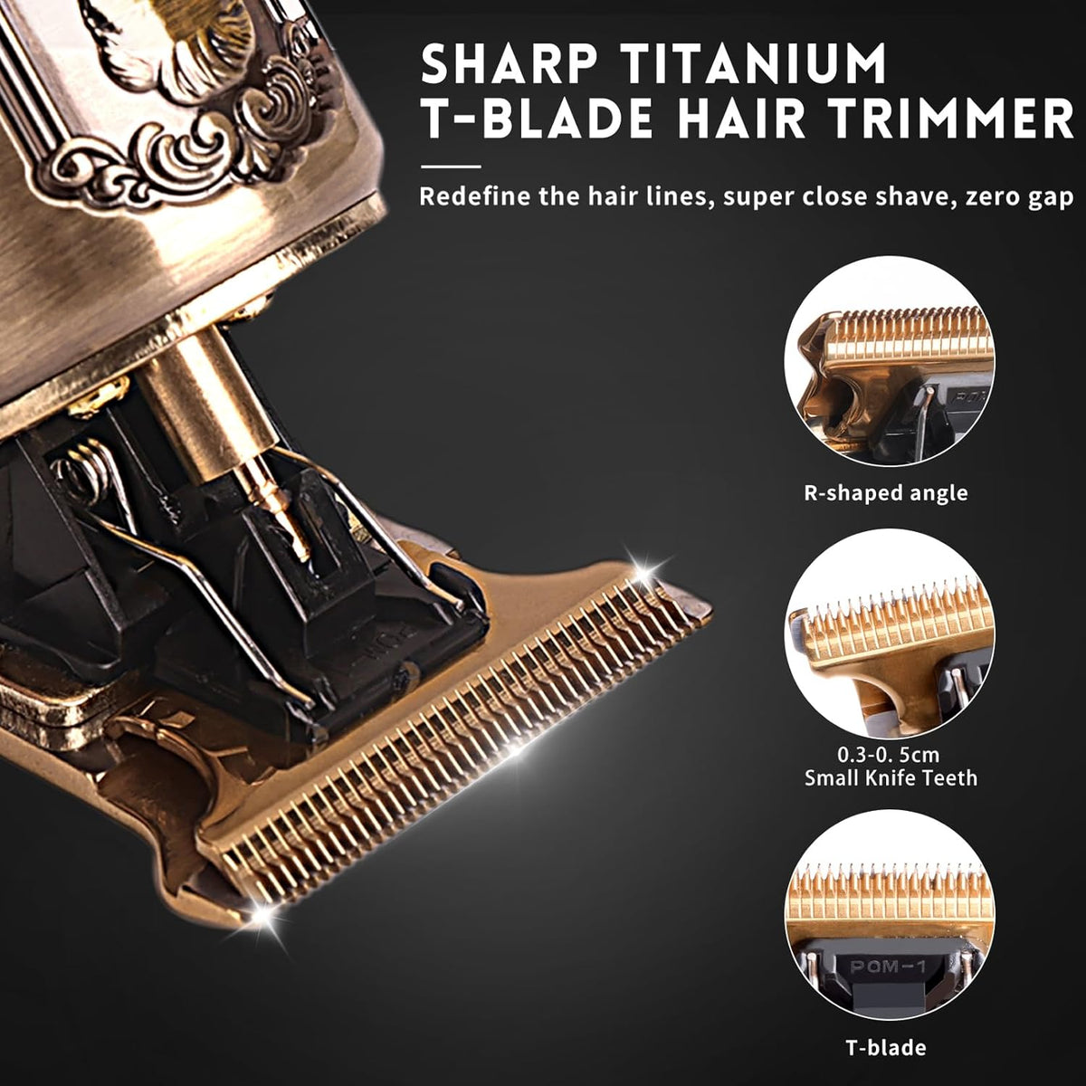 Ufree Professional Beard Trimmer for Men, Zero Gapped T-Blade Hair Clipper & Mustache Trimmer Kit with LCD Display, Precision Edgers