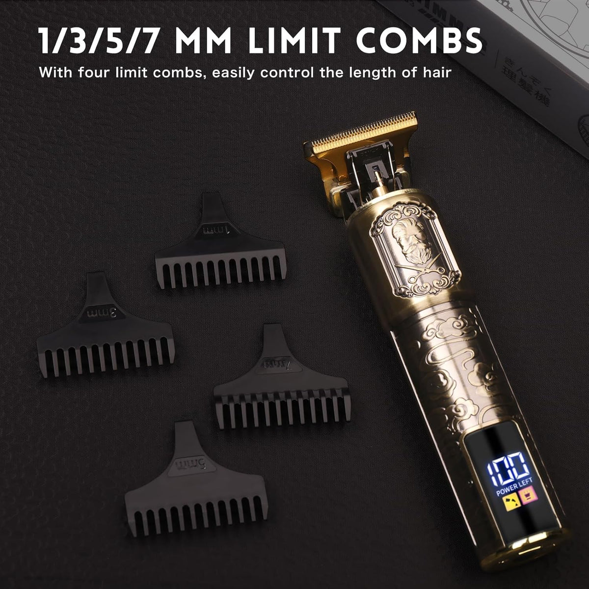 Ufree Professional Beard Trimmer for Men, Zero Gapped T-Blade Hair Clipper & Mustache Trimmer Kit with LCD Display, Precision Edgers