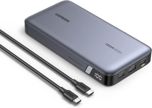 UGREEN Power Bank 25,000mAh 145W Laptop Portable Charger, Nexode 3-Port USB C PD Battery Pack, for MacBook Pro/Air, Dell XPS, iPhone 17/16/15/14