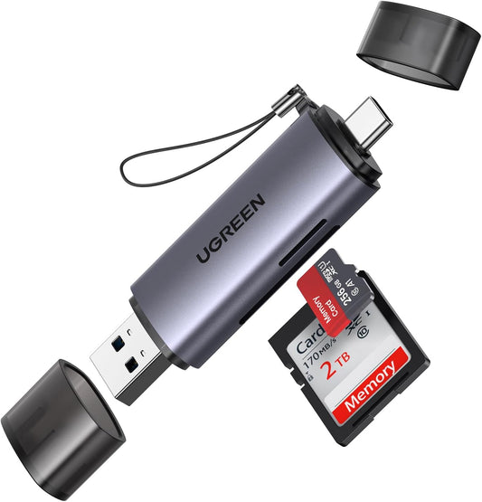 UGREEN SD Card Reader USB C, USB 3.0 Micro SD Card Reader 2 in 1 Memory Card Reader for MicroSD SDHC SDXC Compatible with PC Computer MacBook Laptop