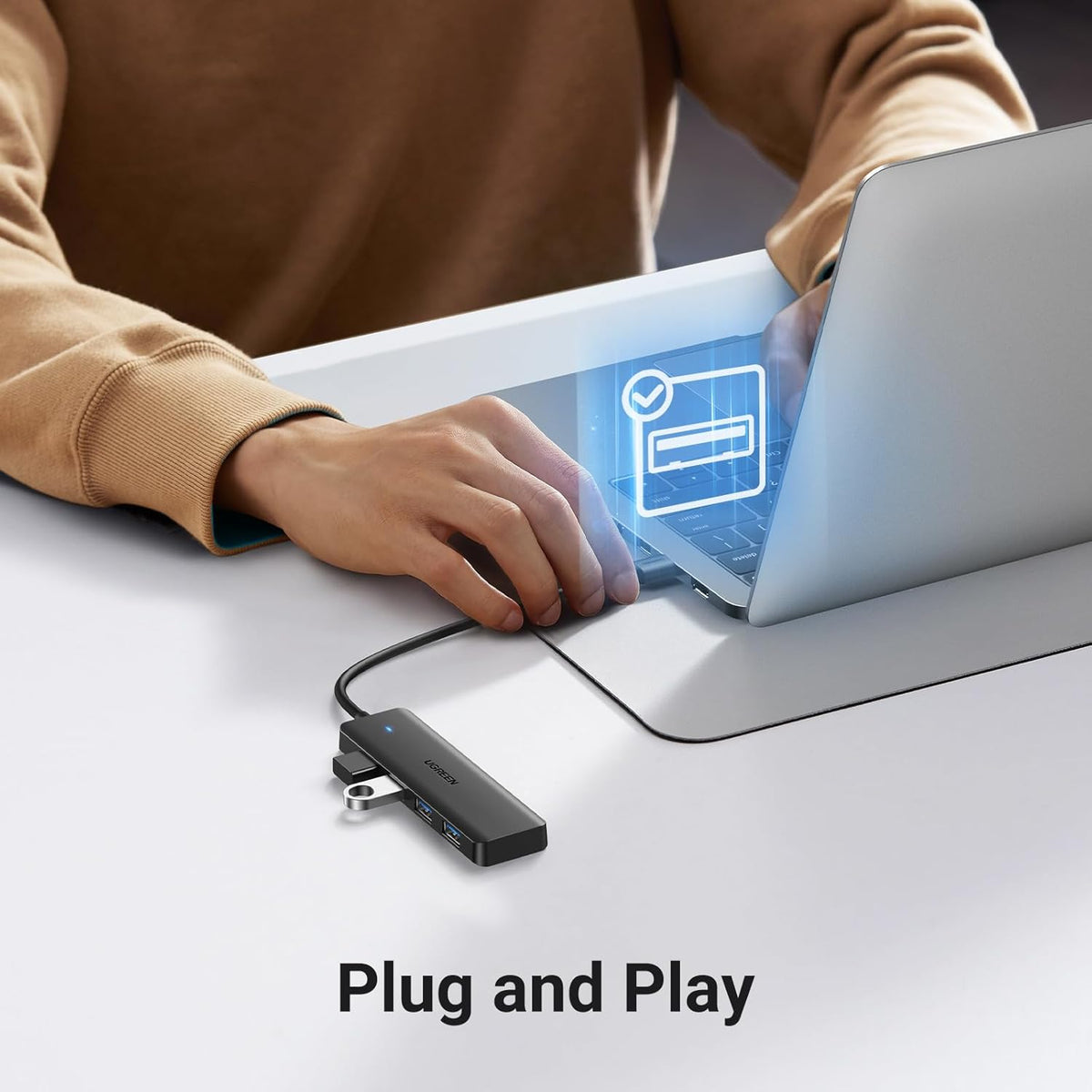 UGREEN USB 3.0 Hub, 4 Ports USB A Splitter Ultra-Slim USB Expander for Mouse, Keyboard, Flash Drive, U Disk, Printer Compatible with Laptop