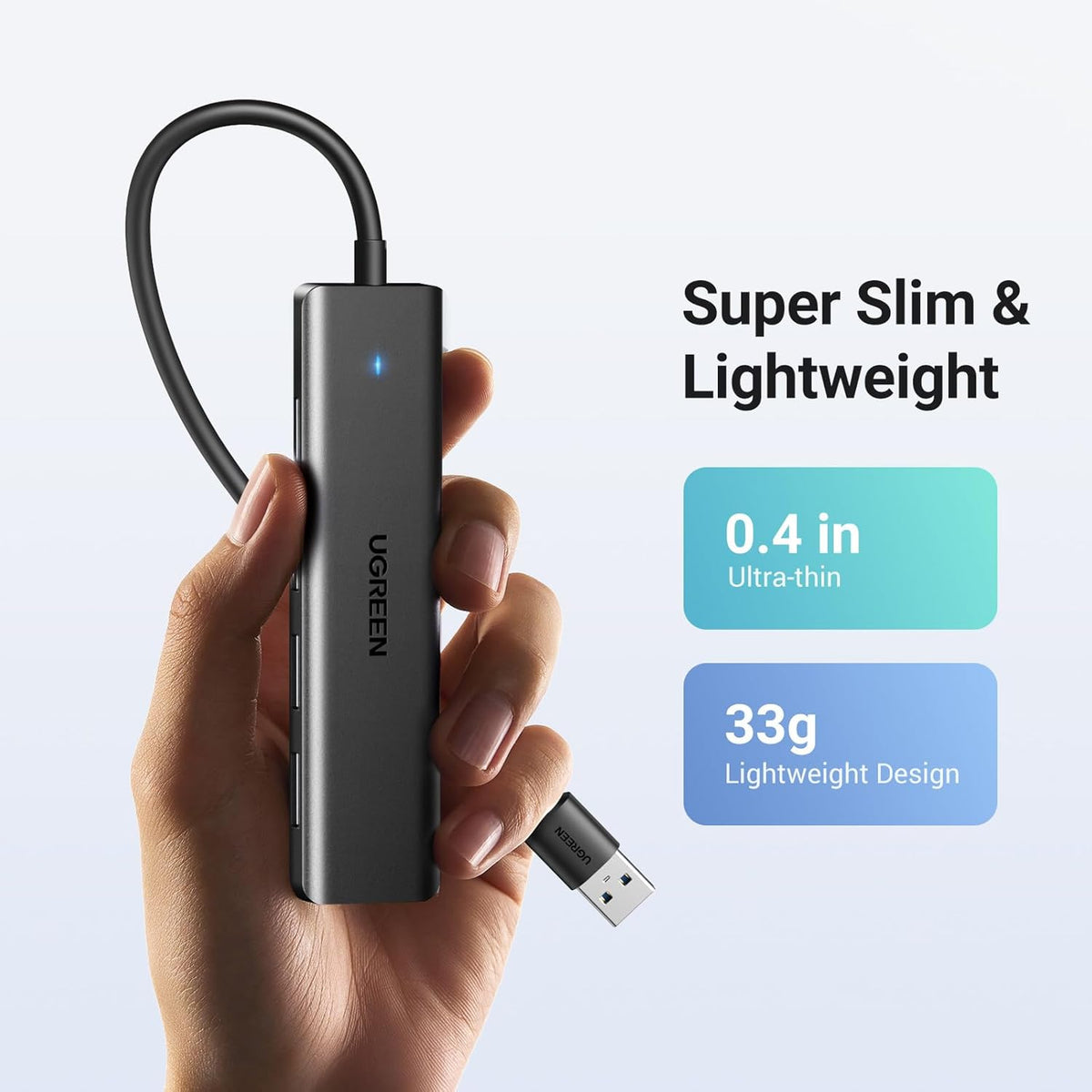 UGREEN USB 3.0 Hub, 4 Ports USB A Splitter Ultra-Slim USB Expander for Mouse, Keyboard, Flash Drive, U Disk, Printer Compatible with Laptop