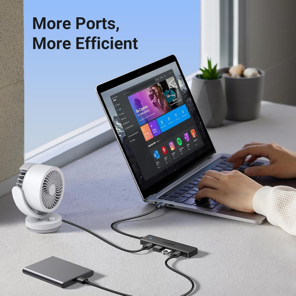UGREEN USB 3.0 Hub, 4 Ports USB A Splitter Ultra-Slim USB Expander for Mouse, Keyboard, Flash Drive, U Disk, Printer Compatible with Laptop