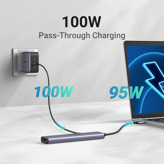 UGREEN USB C Hub 5 in 1 Multiport Adapter Revodok 105 4K HDMI, 100W Power Delivery, 3 USB-A Data Ports, USB C Dongle for MacBook Pro/Air, iPad Pro