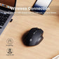 Uineer Wireless Mouse, Upgraded 2.4GHz Rechargeable (Battery Level Visible) Ergonomic Computer Mouse, 4 Levels DPI (Matte Black)