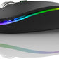 Uiosmuph LED Wireless Mouse, G12 Slim Rechargeable Silent Mouse, 2.4G Portable USB Optical Computer Mice with USB Receiver (Matte Black)