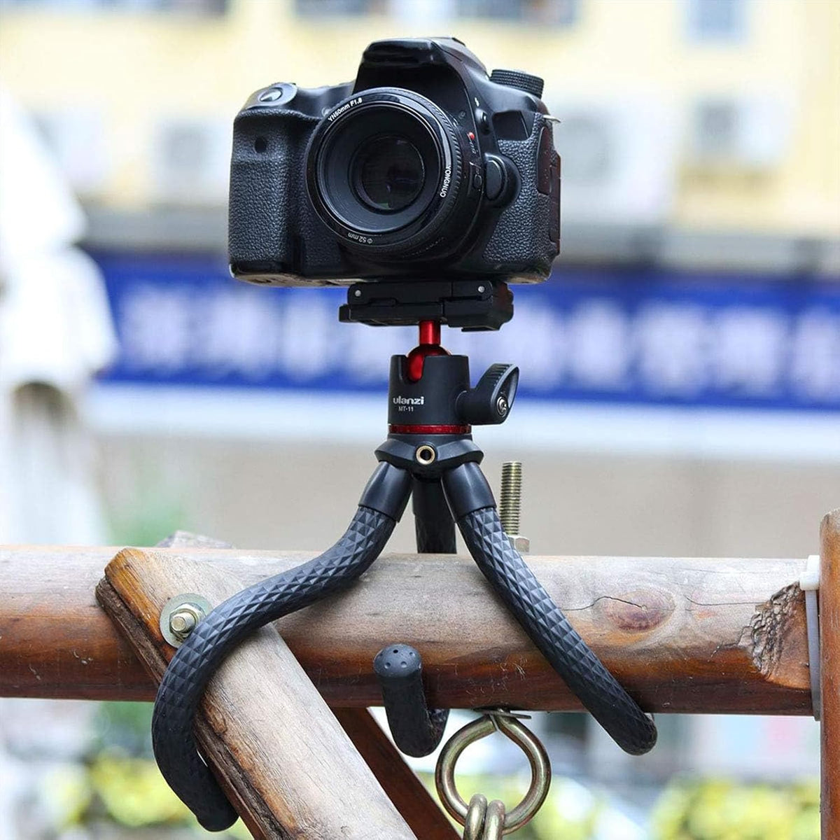 ULANZI Camera Tripod, Mini Flexible Stand w Hidden Phone Holder w Cold Shoe Mount, 1/4'' Screw f Magic Arm