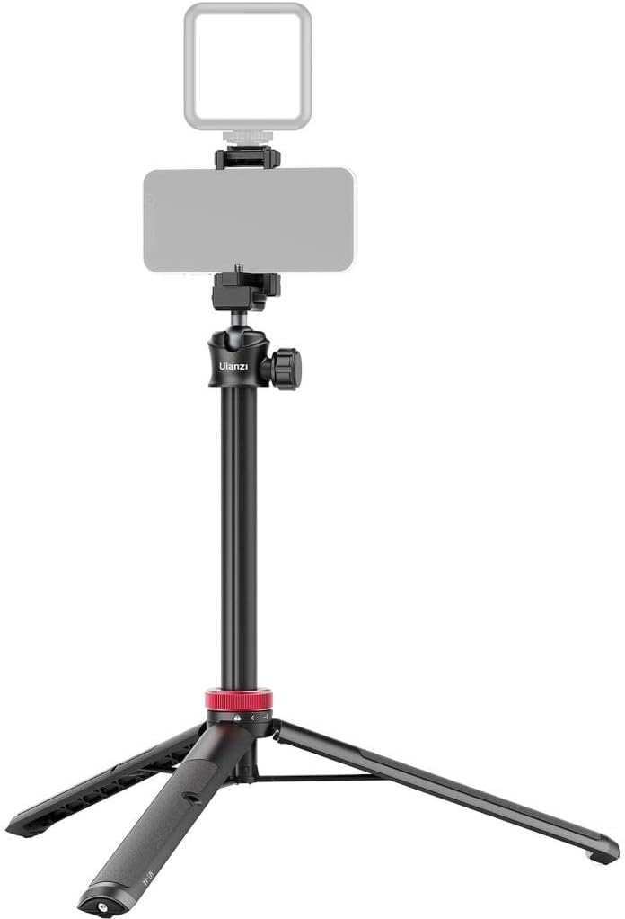 ULANZI MT-44 Extendable Phone Tripod, 59" Selfie Stick Vlog Stand with 2 in 1 Phone Clip, 360° Ball Head Camera Tripod