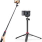 ULANZI MT-44 Extendable Phone Tripod, 59" Selfie Stick Vlog Stand with 2 in 1 Phone Clip, 360° Ball Head Camera Tripod