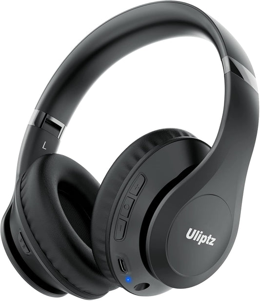 Uliptz Wireless Bluetooth Headphones, 65H Playtime, 6 EQ Sound Modes, HiFi Stereo Over Ear Headphones with Microphone