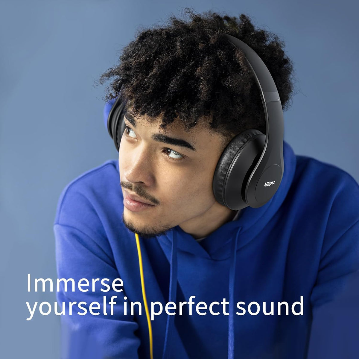 Uliptz Wireless Bluetooth Headphones, 65H Playtime, 6 EQ Sound Modes, HiFi Stereo Over Ear Headphones with Microphone