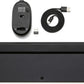 Ultra Premium Wireless Keyboard and Mouse Combo - Rechargeable, Ultra Slim Design, Quiet, Full Size, Number Pad, Unifying Receiver, Black