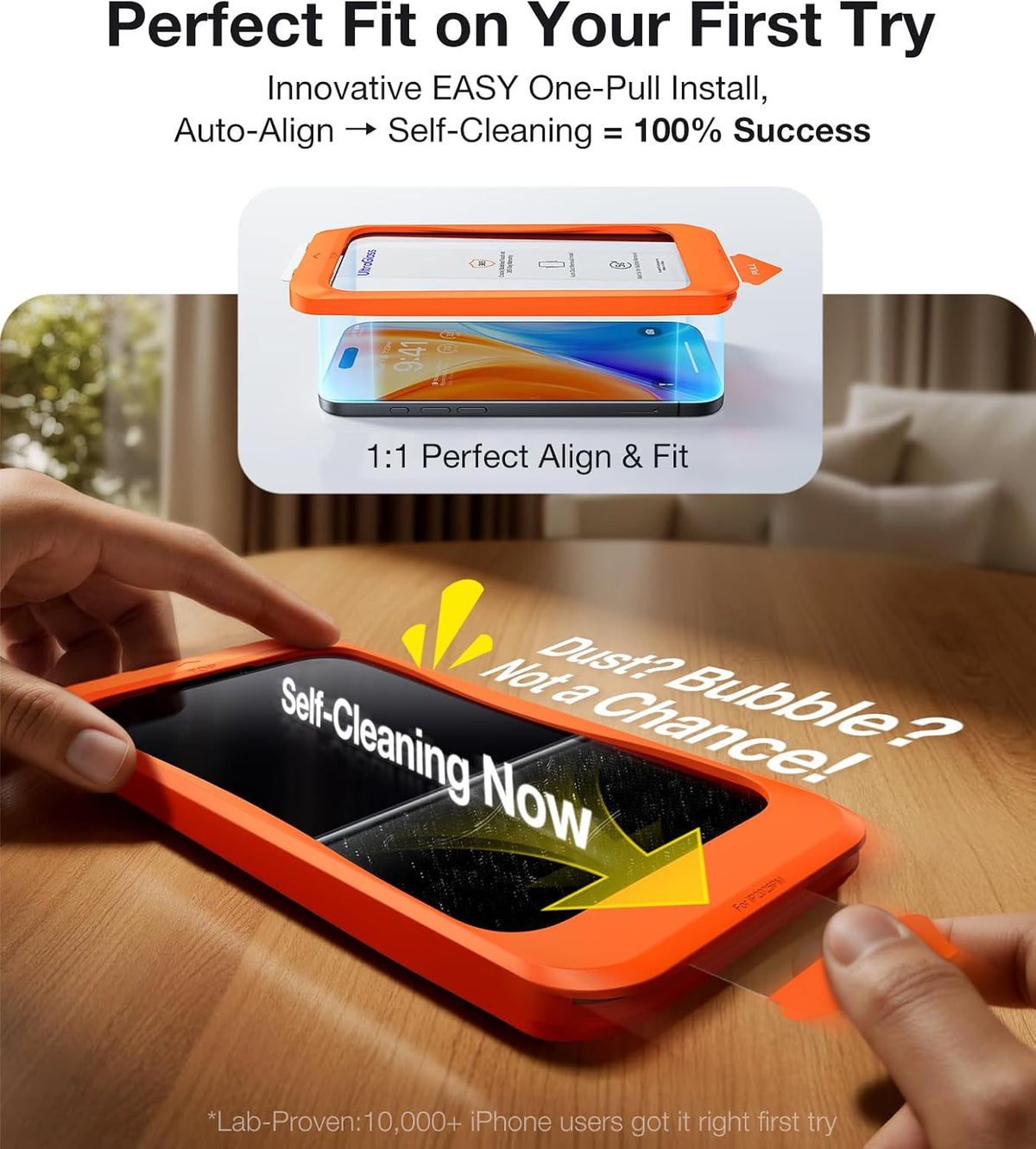 UltraGlass UNBREAK TOP 9H+ Glass for iPhone 16 Pro Max Screen Protector, Shatterproof (2 Pack)