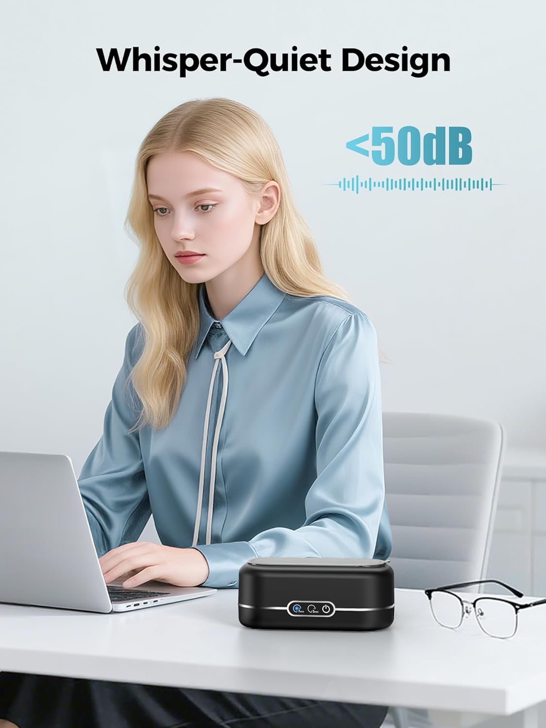 Ultrasonic Jewelry Cleaner, 48KHz Jewelry Ultrasonic Cleaner Machine for All Jewelry, Glasses, Rings, Retainers, Watch Strap, Dentures (Black)