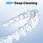 Ultrasonic Retainer Cleaner - UV Dental Cleaning Pod Night Guard Cleaner for Dentures, Aligner, Braces, Toothbrush Heads, Jewelry (Black)