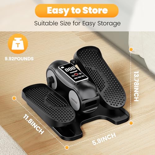Under Desk Elliptical Machine, Elliptical Leg Exerciser as Seen on TV for Senior with Remote Control, Portable Quiet Electric Seated Pedal (Black)