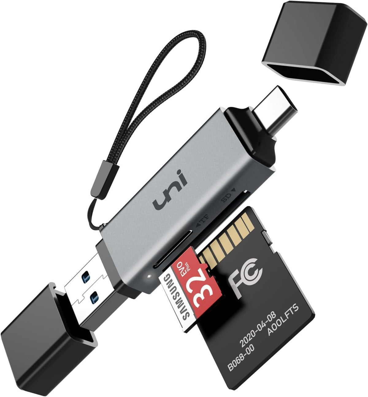 uni SD Card Reader, High-Speed USB C to Micro SD Card Adapter USB 3.0 Dual Slots, Memory Card Reader for SD/Micro SD/SDHC/SDXC/MMC