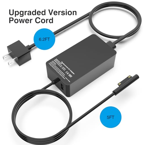 [Upgraded Version] Surface Pro Charger 65W for Surface Pro 3/4/5/6/7/8/9/X Power Supply Adapter