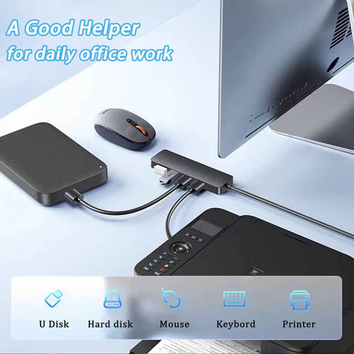 USB 3.0 Hub, VIENON 4-Port USB Hub USB Splitter USB Expander for Laptop, Xbox, Flash Drive, HDD, Console, Printer, Camera, Keyborad